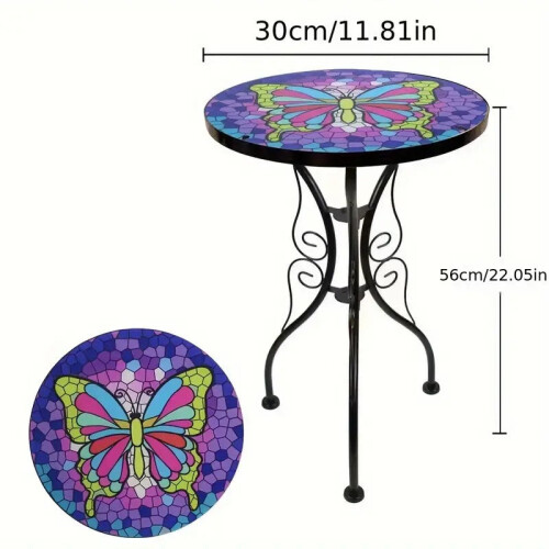 Handcrafted Mosaic Mini Glass Side Table 2