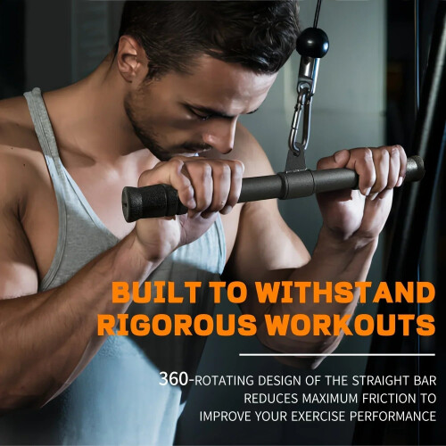 Gym Rotating Straight Bar 2