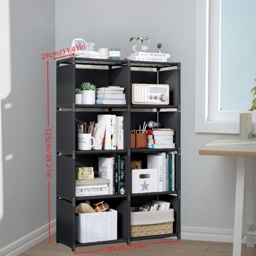 Bookshelf Durable Metal & Plastic (8-Tier) 1