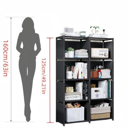 Bookshelf Durable Metal & Plastic (8-Tier) 2