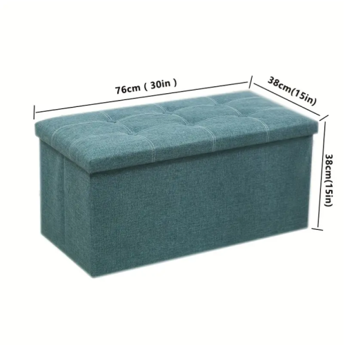 Linen Foldable Storage Stool Chair Box 1