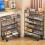 Office Bookshelf with Wheels and Storage Basket 2