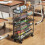 Office Bookshelf with Wheels and Storage Basket 5