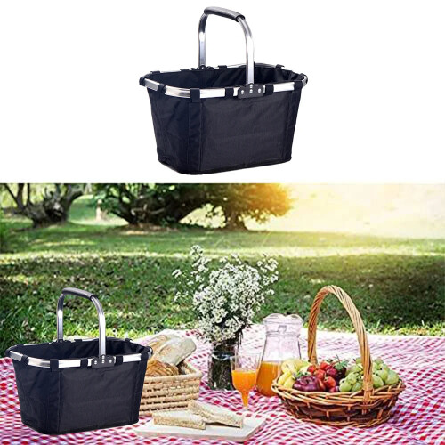 Foldable Grocery Basket with Handle for Shopping & Picnic 1