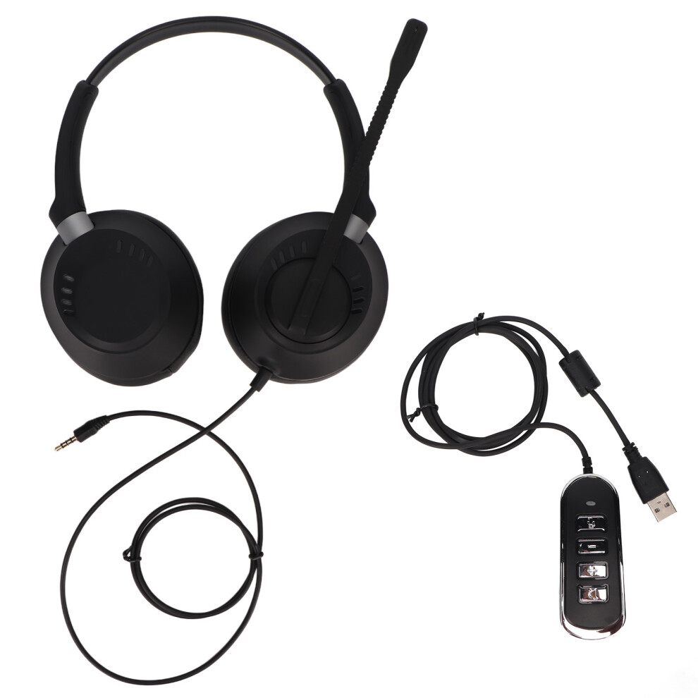 Secure Fit Computer Headset With Noise-Canceling Mic, Hi-Fi Stereo Usb Headphones For Laptop With Dynamic Eq And Mute Button, Works With Skype Online 9479868902916