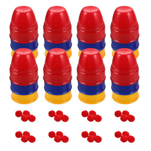 10Sets Kinder Zauberset Mit Plastikbechern Und Farbigen Bällen