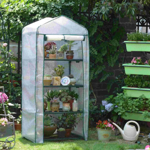 (White, 4 Layers) Experience Your Mini Walk-in Greenhouse Cover(No Frame) 2
