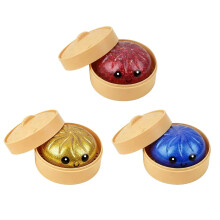 3PCS Colorful Dumpling Stress Balls Fidget Sensory Toy,Squeeze Dough Stress Relief Hand Toy,Bun