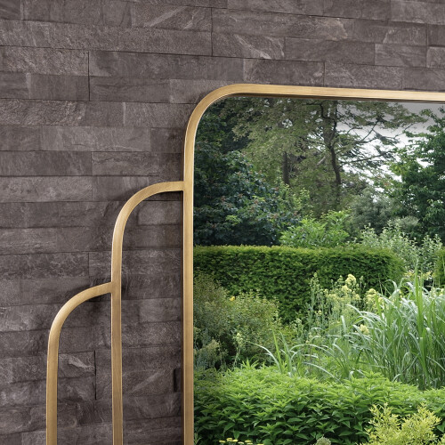 Charles Bentley Charles Bentley Prague Rectangular Garden Wall Mirror, Gold, 110 x 100 cm 1
