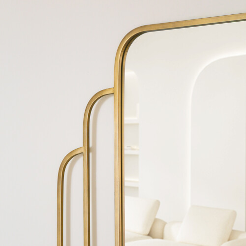 Charles Bentley Charles Bentley Prague Rectangular Garden Wall Mirror, Gold, 110 x 100 cm 2