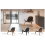 Shell Lounge Chair Tripod Wood with Black PU Leather Chairs 2