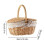 Woven Wicker Picnic Basket with Double-Lid Handle 7