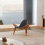 Shell Lounge Chair Tripod Wood with Black PU Leather Chairs 11