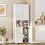 Homcom (White) HOMCOM 180cm Tall Kitchen Cupboard, Pantry Storage Cabinet 1
