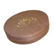 Round Meditation Cushion Foam Linen 40cm Brown Comfortable Floor Mat
