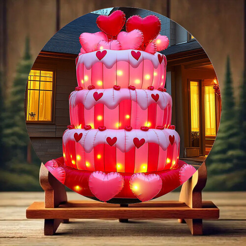 Giant Inflatable Cake with Heart Balloons 1