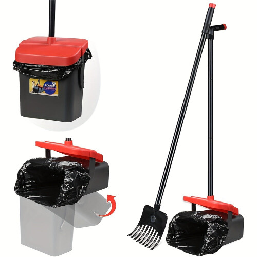 Dog Pooper Scooper Set with Swivel Bin 2