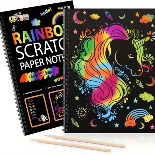 Rainbow Scratch Off Notebooks Arts and Crafts Set 1