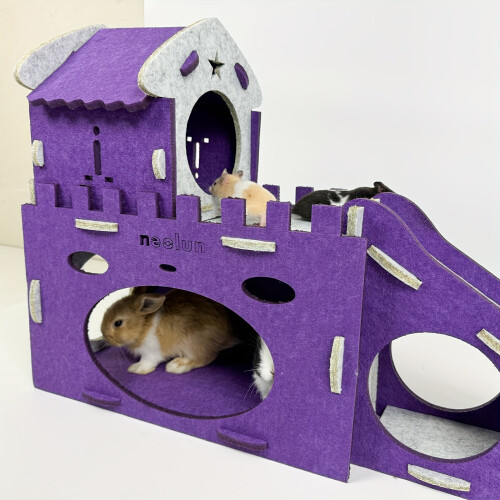 Felt Rabbit Hideaway Bunny Castle Indoor Habitat 2