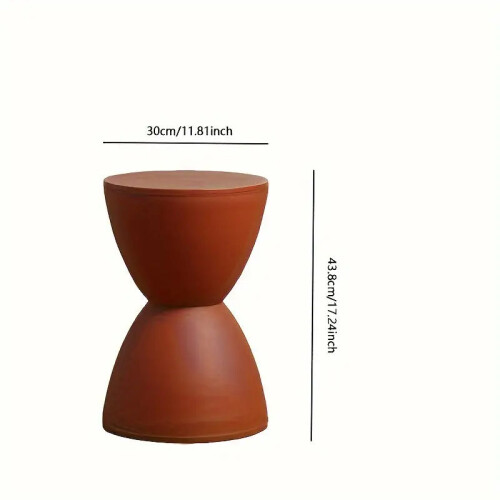 Hourglass-Shaped Plastic Storage Bench - Brownish Red 1