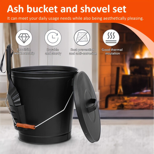 Galvanized Ash Bucket Set with Shovel 2