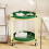 Double-Layer Rolling Coffee Table - White and Green 2