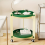 Double-Layer Rolling Coffee Table - White and Green 3