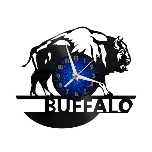 Ρολόι τοίχου με δίσκο βινυλίου Buffalo 12" – Αθόρυβο, δημιουργικό διακοσμητικό για 1