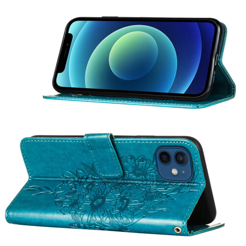 Θήκη πορτοφολιού Butterfly για iPhone12 – Μαγνητικό λουράκι χειρός, υποδοχές καρτών, βάση 1
