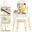 Elegant White Dressing Table Stool Set with LED Oval Mirror 2