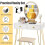 Elegant White Dressing Table Stool Set with LED Oval Mirror 3