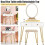Elegant White Dressing Table Stool Set with LED Oval Mirror 5