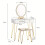 Elegant White Dressing Table Stool Set with LED Oval Mirror 9