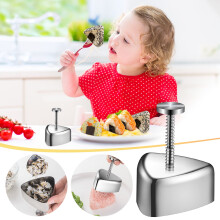 Onigiri Mold, Stainless Steel Rice Ball Mold Sushi Maker, Classic Triangle Spam Musubi Mold forHome DIY and Kids Lunch Bento