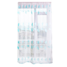 Fine Embroidery Sheer Window Curtain Panel Elegant Decorative Functional Fashionable Leaf Print Exquisite Leaves Embroidery Linen Texture Metallic