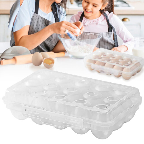 Refrigerator Egg Organizer Tray with Lid, Deviled Egg Container, Compatible with Standard Fridge Shelves 1
