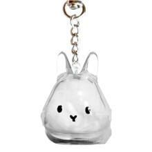 Bunny Keepsake Keychain, Transparent Rabbit Hair Storage Bottle, Pet Hair Container Keychain