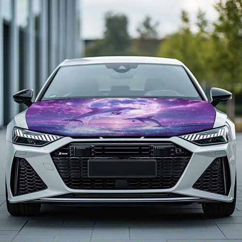 Κάλυμμα καπό αυτοκινήτου Purple Dolphin, 59x39 ίντσες, ελαστικό αδιάβροχο πολυεστέρα, 1