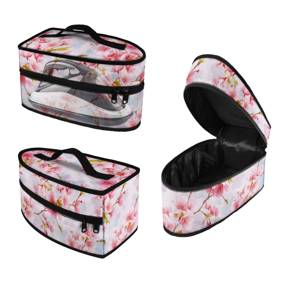 Dustproof Portable Carrying Case Cherry Blossom Travel Carrying Case and Hair Styling Tool, Case Only