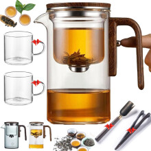 Tea Pot,Tea Magic Pot, Witchcraft Teapot, Tea Witchcraft, Tea Witchcraft Teapot, Magic Tea Pot, Glass Teapot with Strainer, With Infuser (720ml Gray)
