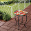 Outdoor Mosaic Side Table with Printed Maple Leaf Glass Top 3