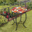 Outdoor Mosaic Side Table with Printed Maple Leaf Glass Top 4