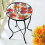 Outdoor Mosaic Side Table with Printed Maple Leaf Glass Top 5