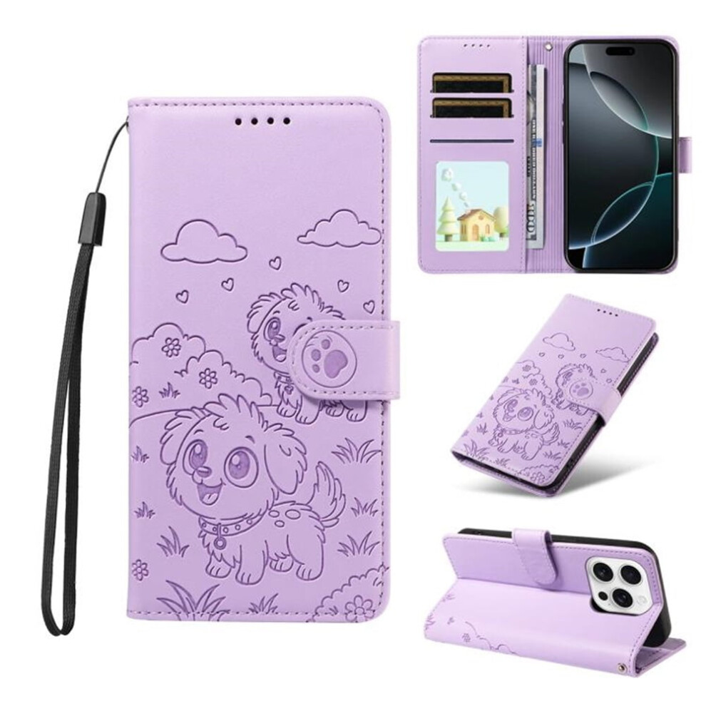 Iphone 14 Pro Leather Case With Rfid Wallet And Purple 9066521678433