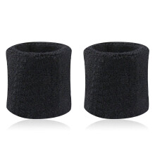 2Pcs Sports Wristband Solid Color Absorbent Wrist Wrap Cotton Breathable Quick Dry Sweatband for Tennis Badminton