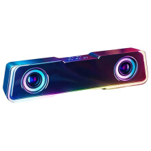 Soundbar Speaker with Color Lights - Bluetooth 5.3 Home Audio Sound Bar, High Power Wireless Speaker, 8-Hour Battery for Desktop & Home Theater