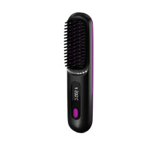 Wireless Hair Straightening Brush – Portable Dual-Function Ionic Hair Straightener & Curler for Effortless Styling