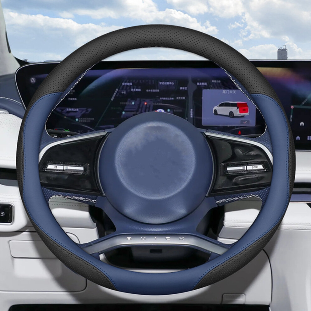 Anti-Slip Steering Wheel Cover Compatible With Buick 2024 Gl8 Phev, 2015Â2023 Gl8 Avenir Â & Black/Blue 9558830167888