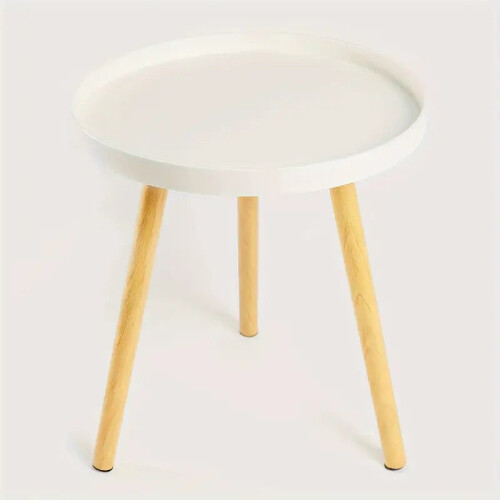 Minimalist Round White Coffee Table - Space-Saving Design 1