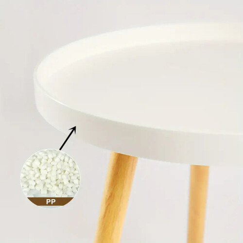 Minimalist Round White Coffee Table - Space-Saving Design 2